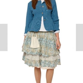 Blau gemusterter Rock Estela 22314 Ewa i Walla